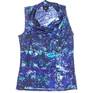 sleeveless top watercolor print Blue Purple Marble summer boho casual Mossimo